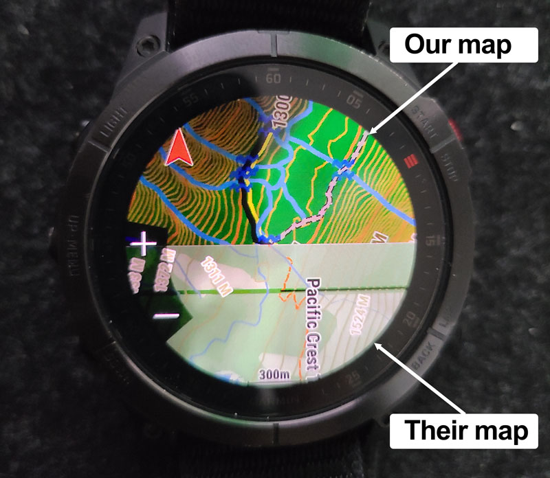 Our PCT CDT AT Map For Garmin vs the original one