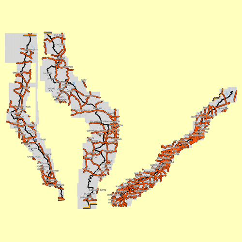 Map coverage of the 3 maps