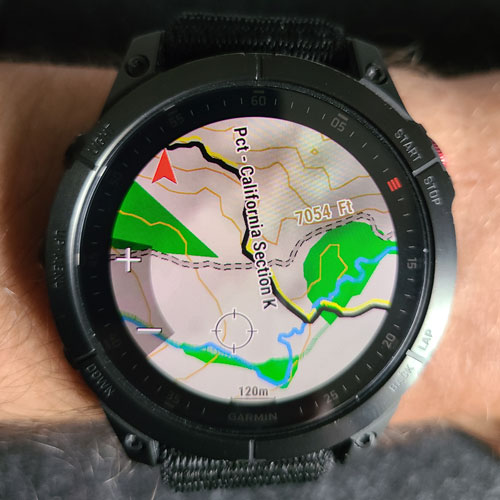 trail map on a Garmin Expix watch